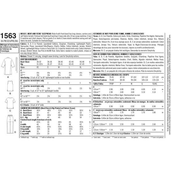 Simplicity PJs and Loungewear Sewing Pattern 1563 image number 3