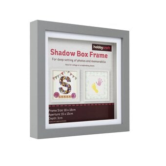 Grey Shadow Box Frame 18cm x 18cm
