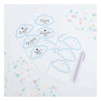 Blue Baby Shower Guest Stickers 18 Pack