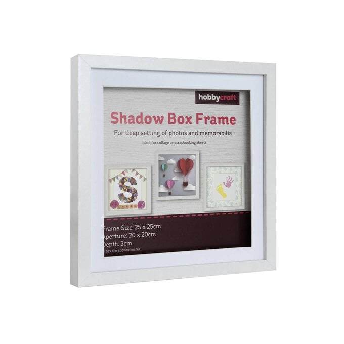White Shadow Box Frame 25cm x 25cm image number 1