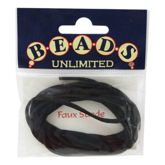 Beads Unlimited Black Suede Cord 2m image number 2