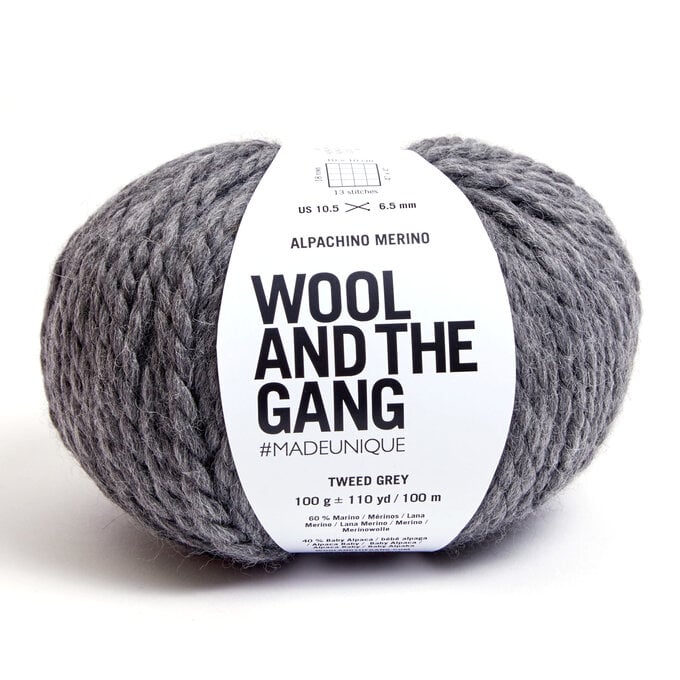Wool and the Gang Tweed Grey Alpachino Merino 100g image number 1
