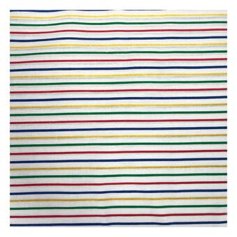 Multicolour Stripe Polycotton Fabric by the Metre image number 2
