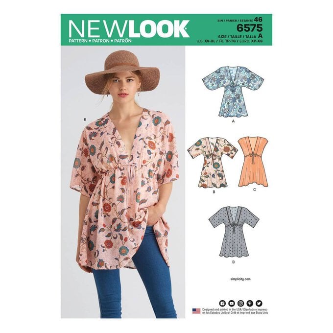 New Look Women's Tunic Sewing Pattern 6575 image number 1