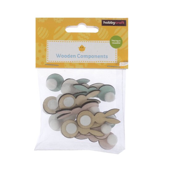 Pastel Wooden Bunny Tails 12 Pack image number 3