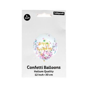 Bright Happy Birthday Confetti Balloons 6 Pack image number 3