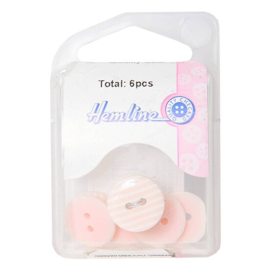 Hemline Pink Novelty Stripey Button 6 Pack image number 2