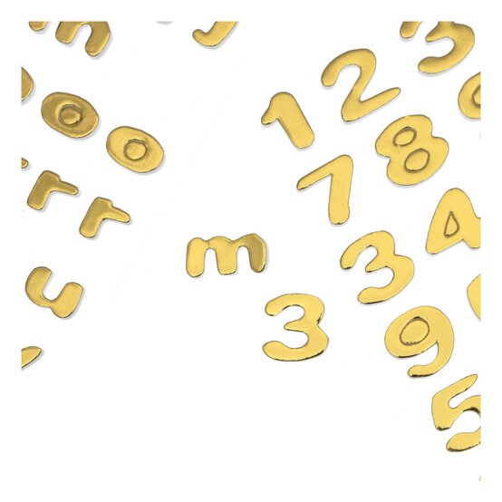Gold Metallic Puffy Lowercase Alphabet Stickers 128 Pieces image number 3