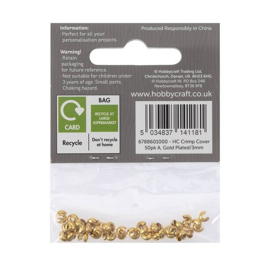 Gold Plated Crimp Covers 50 Pack image number 2