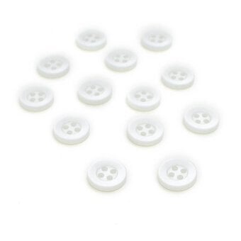 Hemline White Basic Shirt Blouse Button 13 Pack