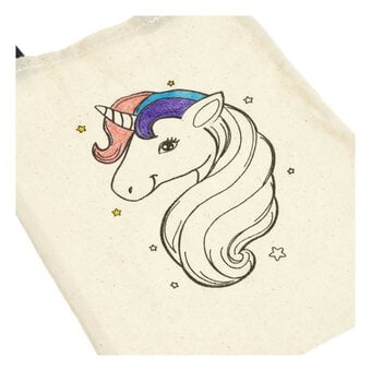 Unicorn Colour-In Canvas Bag image number 2