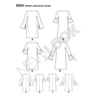 New Look Women's Dress Sewing Pattern 6524 image number 2
