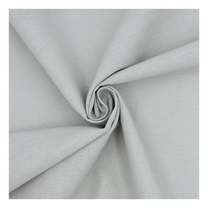 Silver Linen Blend Fabric by the Metre image number 1