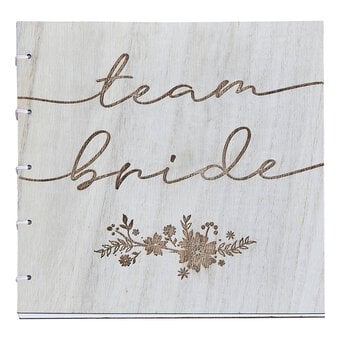 Ginger Ray Wooden Boho Team Bride Guest Book