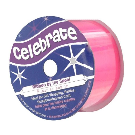 Hot Pink Organza Ribbon 32mm x 5m image number 1