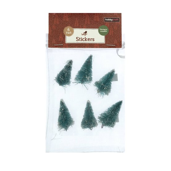 Bottle Brush Tree 3D Stickers 6 Pack  image number 4