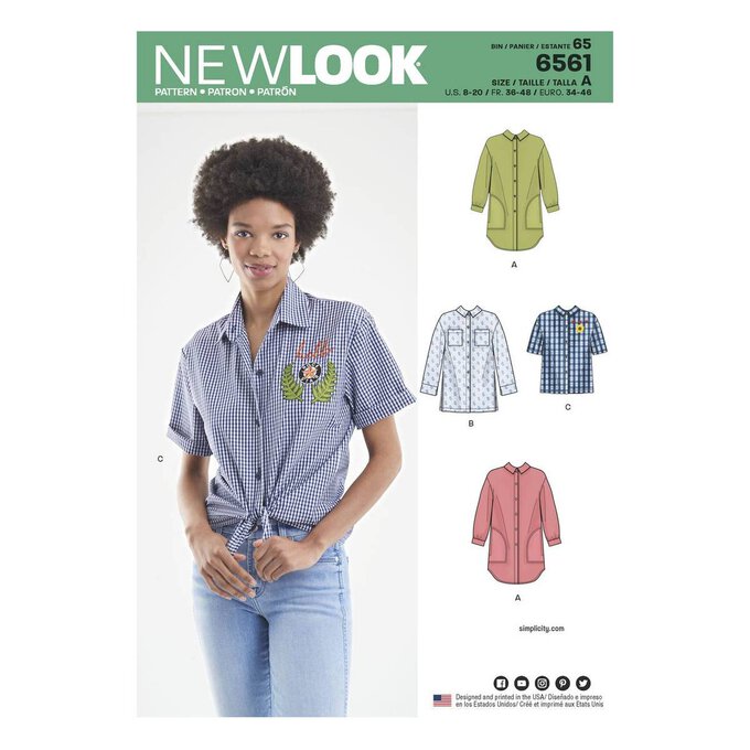 New Look Women's Shirt Sewing Pattern 6561 image number 1
