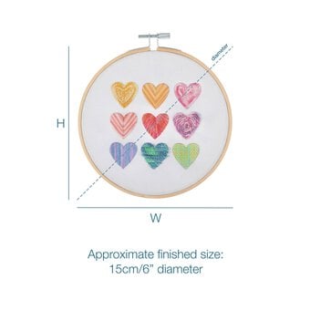 Trimits Ombre Hearts Embroidery Hoop Kit image number 4