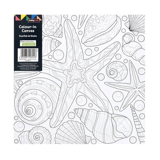 Starfish and Shells Colour-in Canvas image number 4