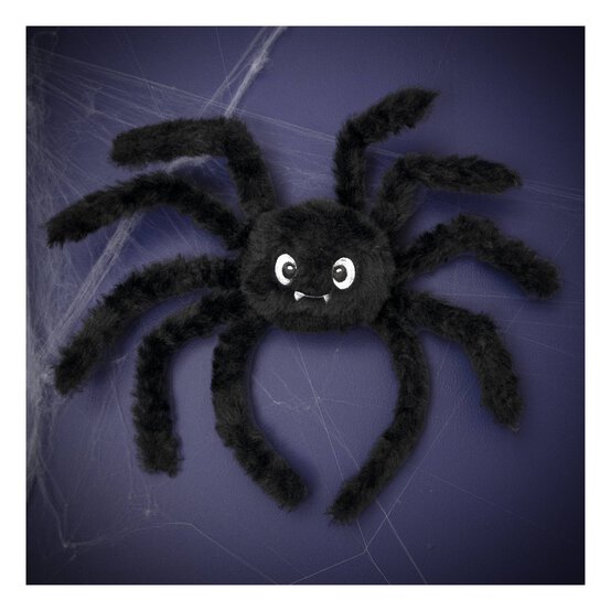 Fluffy Black Spider Headband image number 1