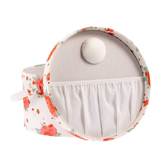 Round Vintage Floral Sewing Box image number 2