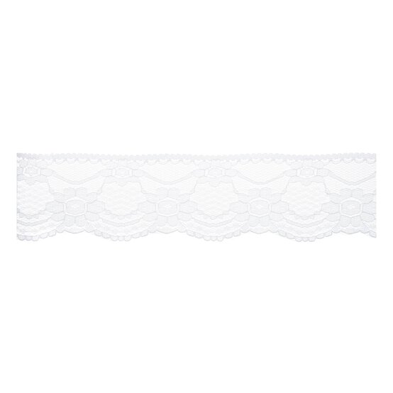 White 50mm Nylon Lace Trim by the Metre image number 1