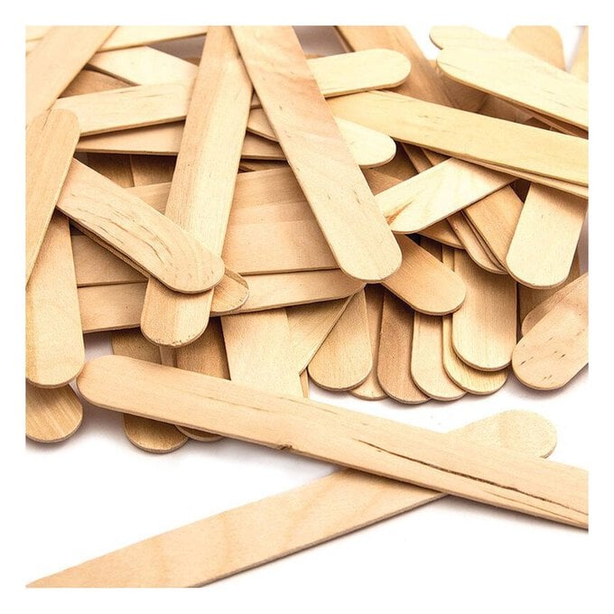 Natural Wooden Craft Sticks 50 Pack image number 1
