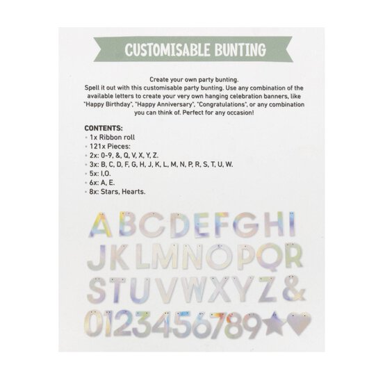 Create & Celebrate Iridescent Customisable Bunting  image number 3