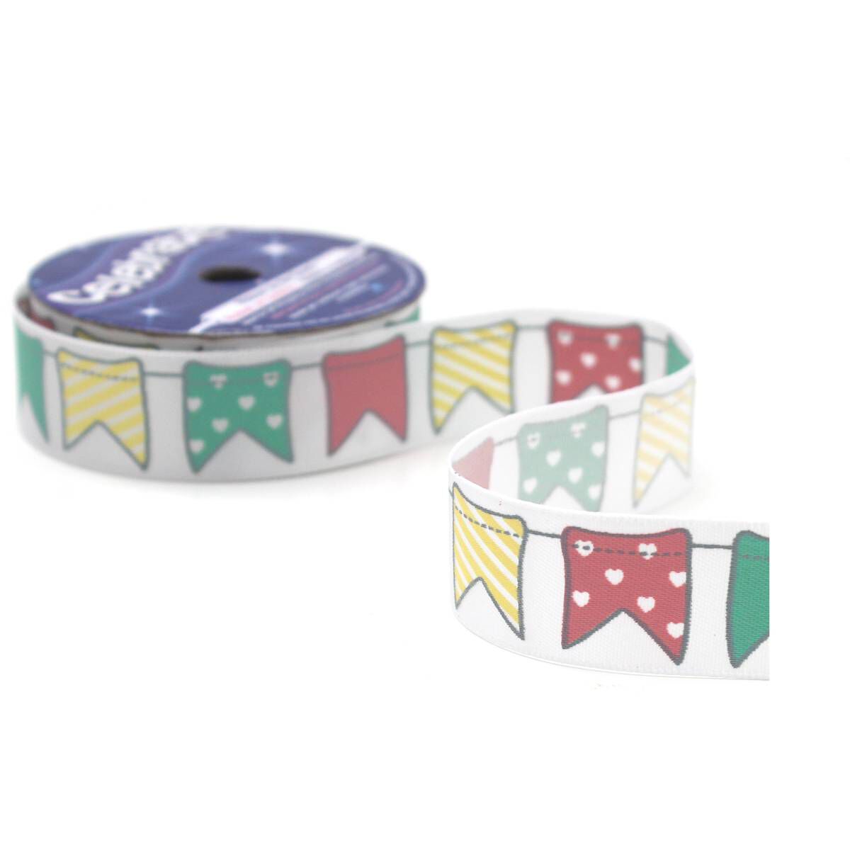 Colourful Bunting Satin Ribbon 19mm x 4m | Hobbycraft