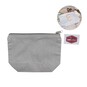Grey Cotton Zip Pouch 23cm x 16cm x 8cm image number 1