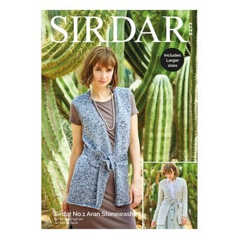 Sirdar No.1 Aran Stonewashed Cardigan Digital Pattern 8273