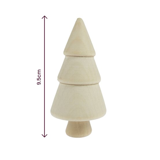 Wooden Christmas Trees 9.5cm 3 Pack  image number 3