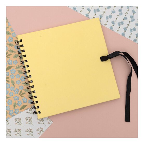 Spiral Bound Pastel Yellow Scrapbook 8 x 8 Inches image number 2