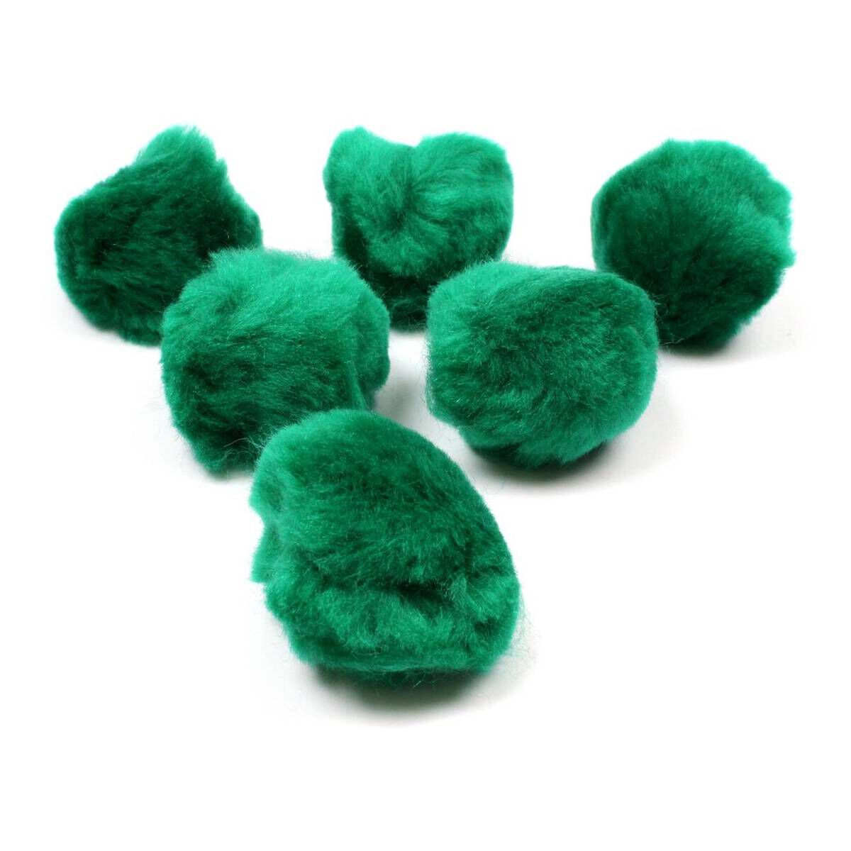 Dark Green Pom Poms 5cm 6 Pack Hobbycraft