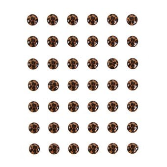 Leopard Adhesive Gems 10mm 42 Pack