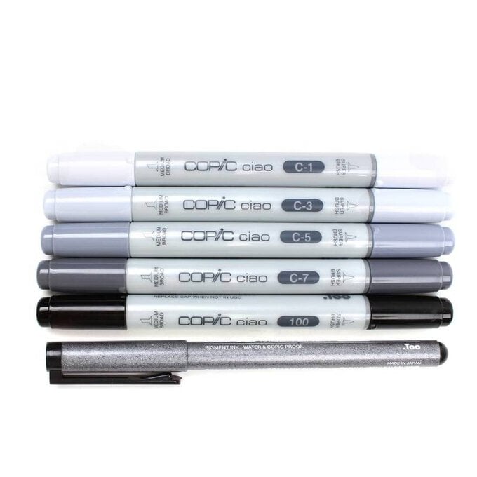 Copic Ciao Twin Tip Grey Tone Markers 6 Pack image number 1