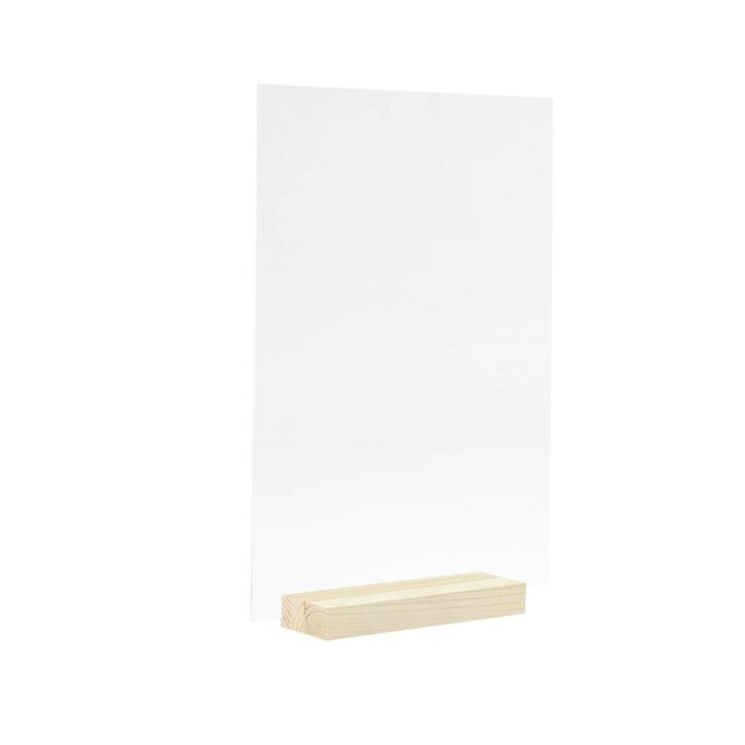 Clear Rectangle Acrylic Table Sign 41.5cm image number 1