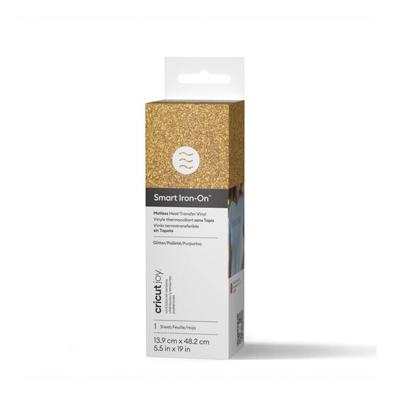 Cricut Joy Gold Glitter Smart Iron-On 5.5 x 19 Inches image number 1