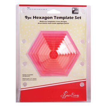 Sew Easy Hexagon Templates 9 Pieces