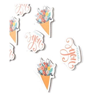 Thank You Flowers Chipboard Stickers 8 Pack image number 2