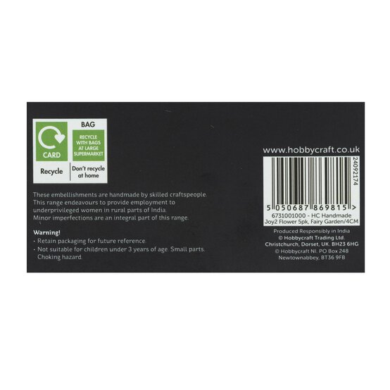 Handmade Fairy Garden Joy Flowers 5 Pack image number 5