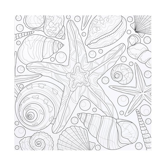Starfish and Shells Colour-in Canvas image number 1