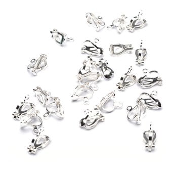 Beads Unlimited Silver Plated Midi Ear Clips 8 Pack