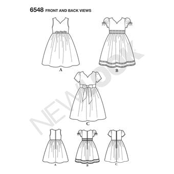 New Look Child's Party Dress Sewing Pattern 6548