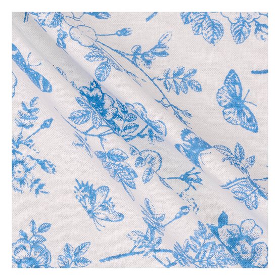 Blue Floral Single Cotton Fat Quarter image number 2
