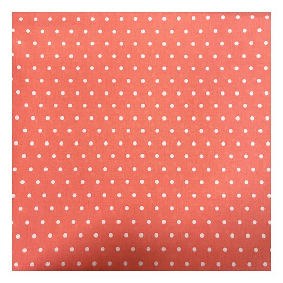 Peach Simple Polka Polycotton Fabric by the Metre image number 2