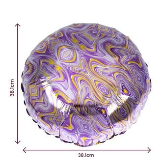 Large Purple Marble Foil Balloon image number 2