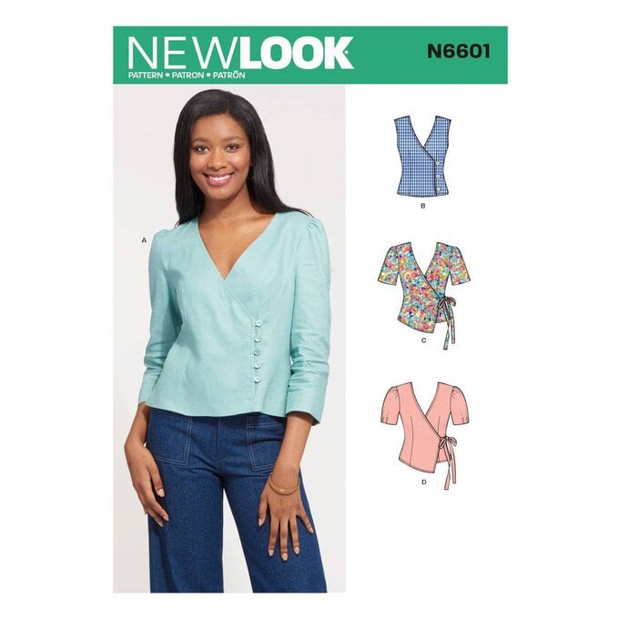 New Look Women's Wrap Top Sewing Pattern N6601 image number 1