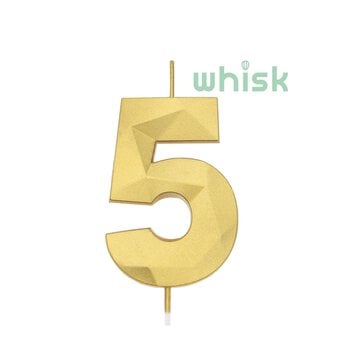 Whisk Gold Faceted Number 5 Candle