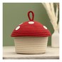 Red and White Mushroom Rope Basket 18cm image number 1
